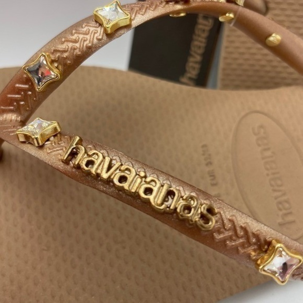 SLLX0050 | W's 7/8 | Swarovski x Havaianas Gilded Starlight flip flops sandals - Picture 4 of 7